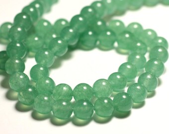 10pc - pearls - balls 8mm Green Jade - stone 4558550016928
