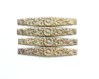 Vintage Brass stampings 1930s Brass Findings Brass Ornaments Jewelry Wood Leather