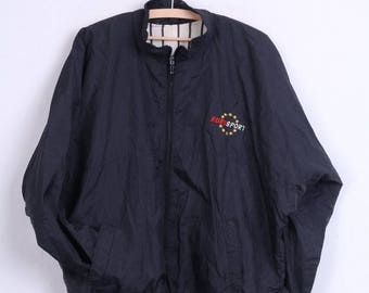 Euro Sport Mens M Bomber Jacket Black Vintage