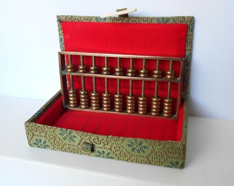 Mini Brass Abacus with original Box Case