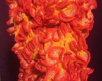 Beautiful and bright scarf, Orange hands