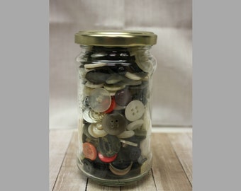 Vintage Glass Jar filled with Buttons