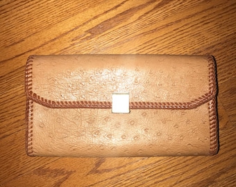 Vintage Faux Ostrich Leather Clutch