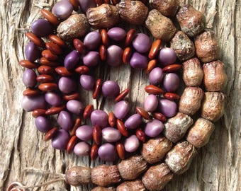 Long Wild Seeds Necklace - hand made seeds necklace