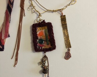 Fiber Mixed Media Pendant