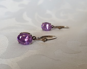 Sterling Silver Amethyst Earrings, Sterling Silver Purple Stone Earrings, Purple Earrings, Amethyst Earrings, Earrings