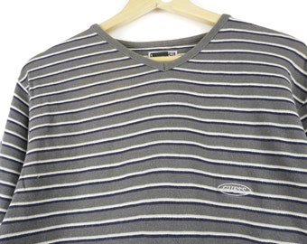 Vintage Guess Asap Rocky / Striped Shirt / 90s Hip Hop Clothing / Vintage Shirt / Vintage T Shirt / Guess Vintage / Guess Marciano Shirt