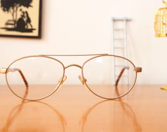 Vintage Eyeglass 1990s Aviator Eyeglasses New Old Stock Frames Interesting Shape Cheap