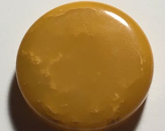 1 1/4 in Vintage Bakelite Marbled Yellow Backgammon Chip