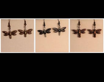 Metal Dragonfly Earrings