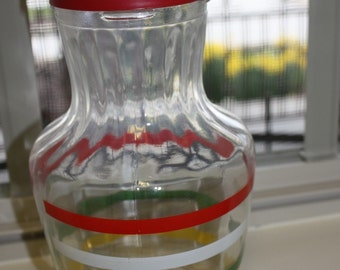 Vtg Juice Container with Red Lid