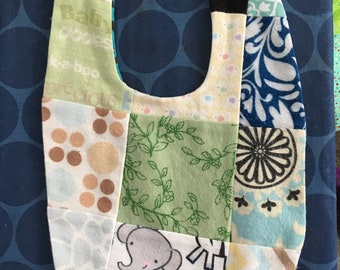 Quilted flannel reversible baby bib