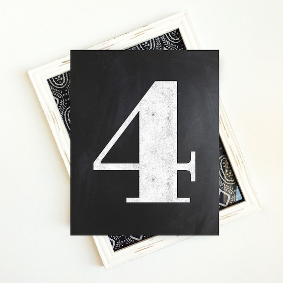 Number 4 4 Four PRINTABLE Art Number Art Home Decor
