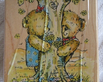 Penny Black Wood mounted stamp, Rambling Love 358J from the Rambling Teddies collection