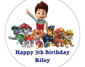 Paw Patrol Icing Sheet Edible Image, Paw Patrol Round Cake Topper