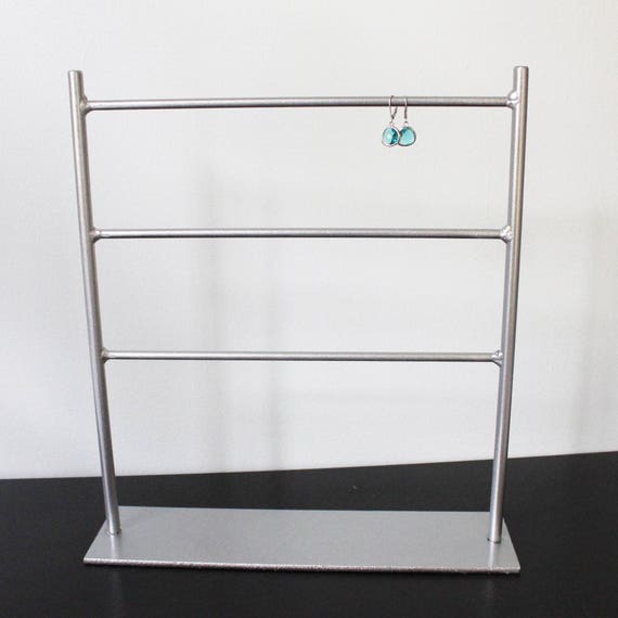 Earring Ladder Jewelry Stand Display Metallic Silver