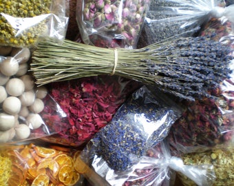 33+ Types Of Flowers & Petals - 10g - 50g, Dried Flowers, Dried Petals, Craft, Tea, Jasmine Lavender Rose Cornflower Mallow Heather Safflowe
