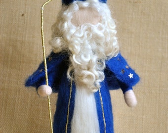 Christmas Waldorf inspired Needle felted /Standing doll: Saint Nicholas