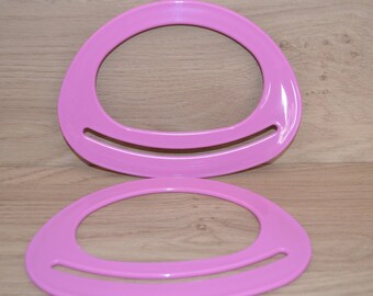 Trapillo bag handles half flat ovals - pink