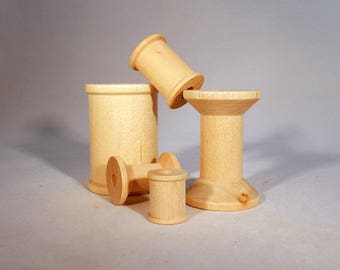 Unfinished Natural Wooden Spools