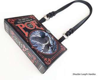 Edgar Allan Poe Recycled Book Purse - The Raven Book Cover Handbag - Poe Book Clutch - Macabre Gift - Horror Book Bag - Poe Shoulder Bag