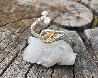 Citrine 14ct. Goldfill and Sterling Silver Wrap Ring