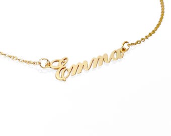 Customize Name Necklace, 15 Fonts Style To Choose, Customize Your Name Necklace, Any Pendant Name, Personalized Name Jewelry, Gold Plated 18