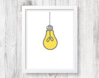 Light bulb print | Etsy