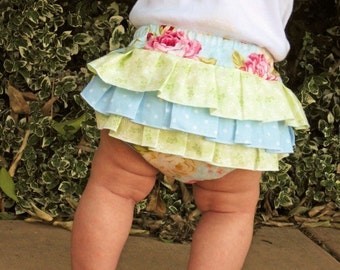 PDF Sewing Pattern Fancy Ruffled DIAPER COVER - Ruffle Back Bloomers Baby sewing pattern