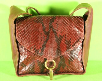 Women's Python leather shoulder bag