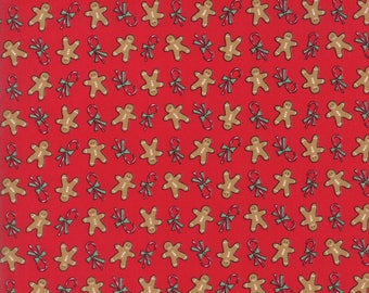 Sugar Plum Christmas Gingerbread Candy Red fabric by Bunny Hill Designs for Moda Fabric #2914-11