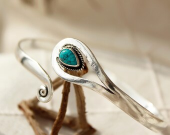 Turquoise bracelet cuff bracelet wrap bracelet festival, upper arm bracelet, turquoise armlet, blue stone bracelet bangle bohemian arm cuff