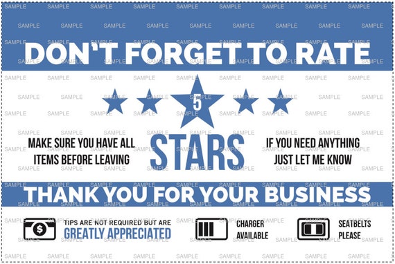 printable uber sign Get Sign 5 Signs 2 Star it ASAP Rideshare Rating Uber Tip