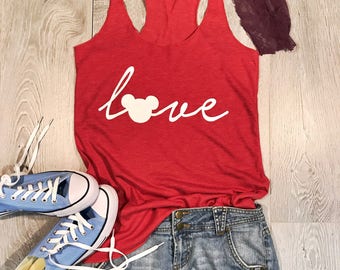 Disney Love. Disney Inspired Tank Top. Women's Eco Tri-Blend Tanks. Women Clothing. Disney Team Tank Top.
