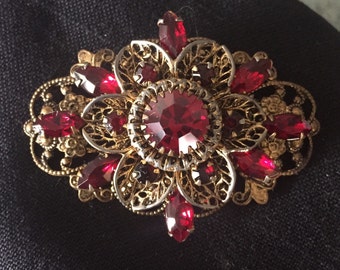 Super Sale!! Gorgeous Ruby Red Vintage Brooch