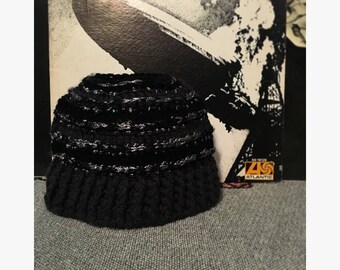 Handmade crochet messy bun hat