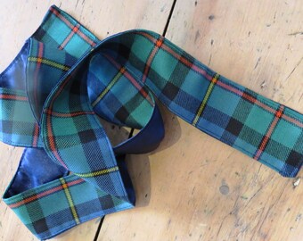 Tartan handfasting ribbon. Outlander style wedding accessory. Scottish wedding handfast ribbon. Clan tartan ribbon. Hand made in UK.