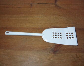 Vintage Long Ekco White Hard Plastic Spatula, EKCO Ancona 2, Kitchen Utensil