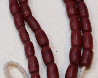 Beads India Buri Nut Red Oval Vintage Beads 12mm