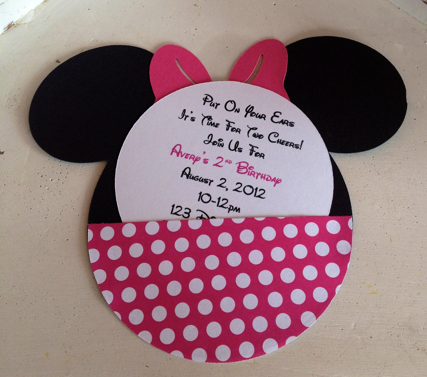 Homemade Minnie Mouse Birthday Invitations 2