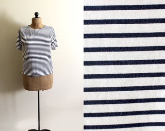 vintage tshirt navy white striped 90s womens clothing 1990s minimalist size small s