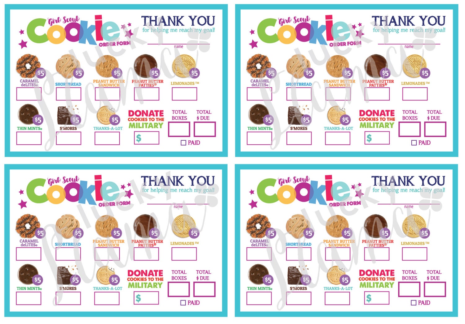 Girl Scout Cookie Order