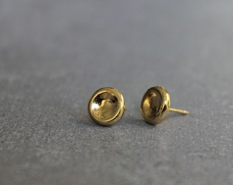Tiny gold stud earrings, Small post earrings, Simple earrings, minimalist earrings.