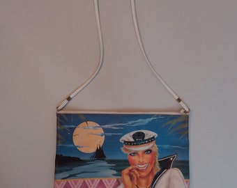 80s PERFECTION! Nautical Nagel Style Painting Purse