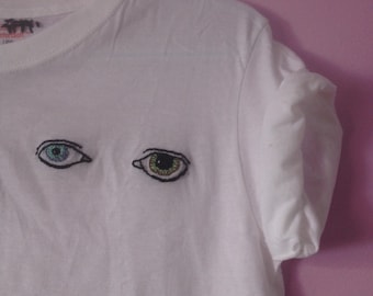 David Bowie Eyes hand-embroidered shirt