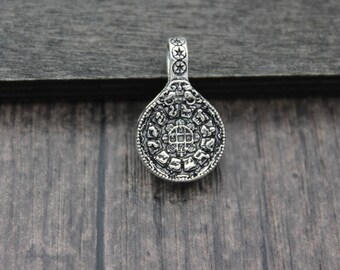 Sterling Silver Buddhist Mala Counter,Mala Bum counter clip,Tibetan mala counters