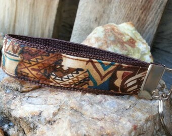 Southwest Keychain Wristlet, Aztec Keychain, southwest gift, Keyfob, Teachers gift