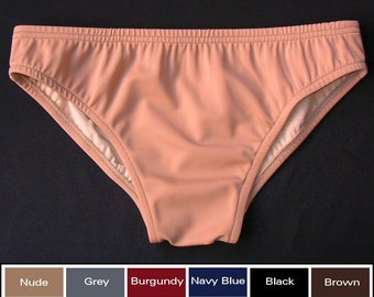 Mens Low Rise Swim Brief Swimsuit in Nude, Black, Brown, Navy Blue, Burgundy, Grey in S.M.L.XL