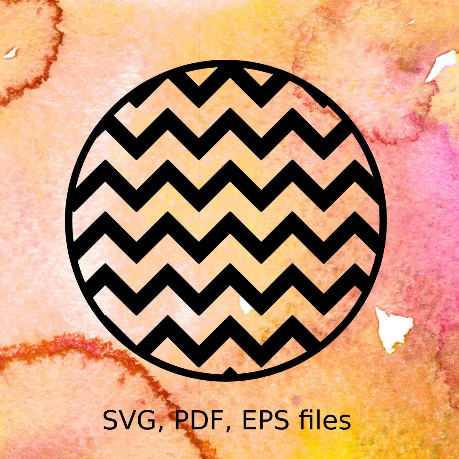 Chevron Circle SVG, Chevron Monogram Frame svg, pdf, eps cutting files