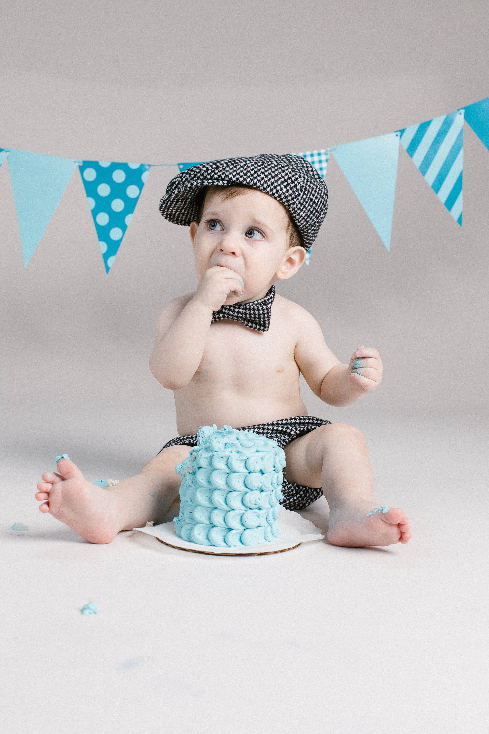 Baby boy first Birthday outfit boy baby houndstooth wool